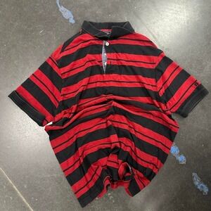 dope striped red & navy collared tee